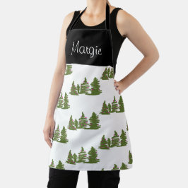 Delantal con diseño de pino de árbol de Navidad