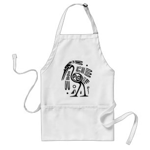 Delantal con diseño maya del pájaro