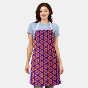 Delantal con diseño púrpura y naranja