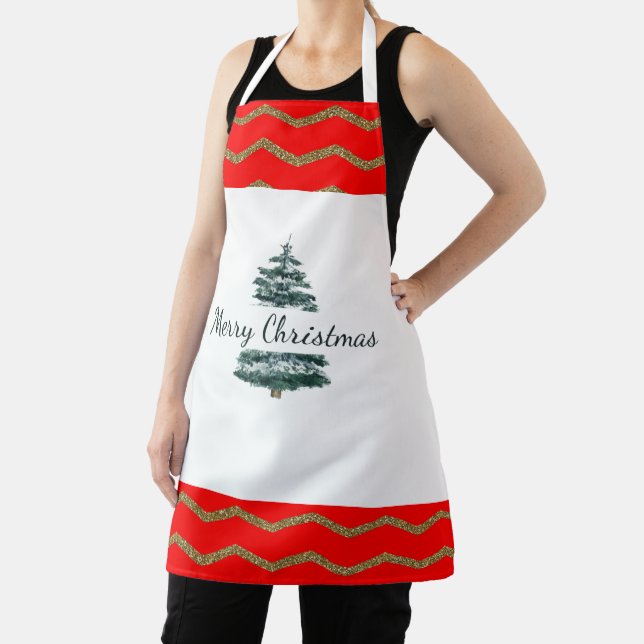 Delantal con Estampado Básico de Feliz Navidad (in situ)