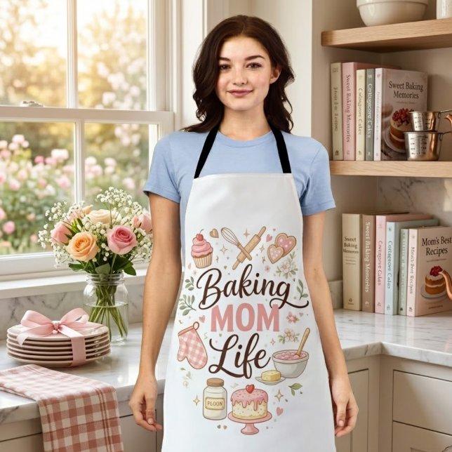 Delantal con Estampado de "Baking Mom Life" - Past (Subido por el creador)