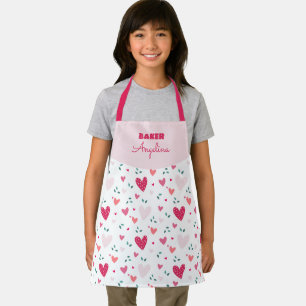 Delantal con estampado de corazón personalizado pa
