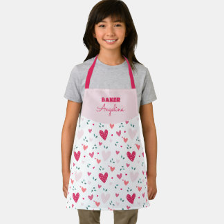 Delantal con estampado de corazón personalizado pa