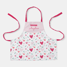 Delantal con estampado de corazón personalizado pa