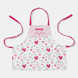Delantal con estampado de corazón personalizado pa