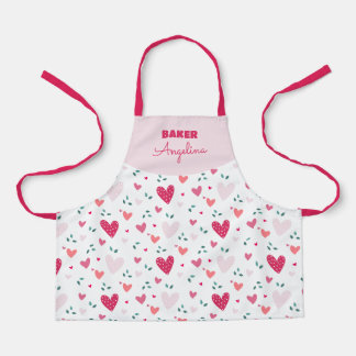 Delantal con estampado de corazón personalizado pa