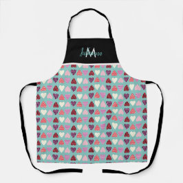Delantal con estampado de corazones tema Día de Sa