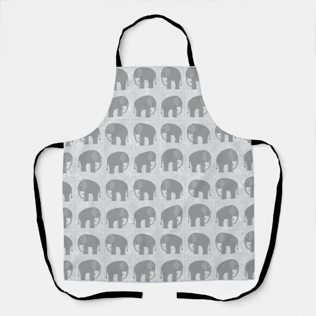 Delantal con estampado de elefantes por todas part (Anverso)