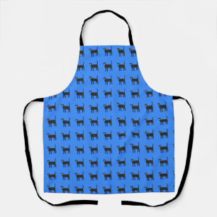 Delantal con estampado de gatos azul negro por tod