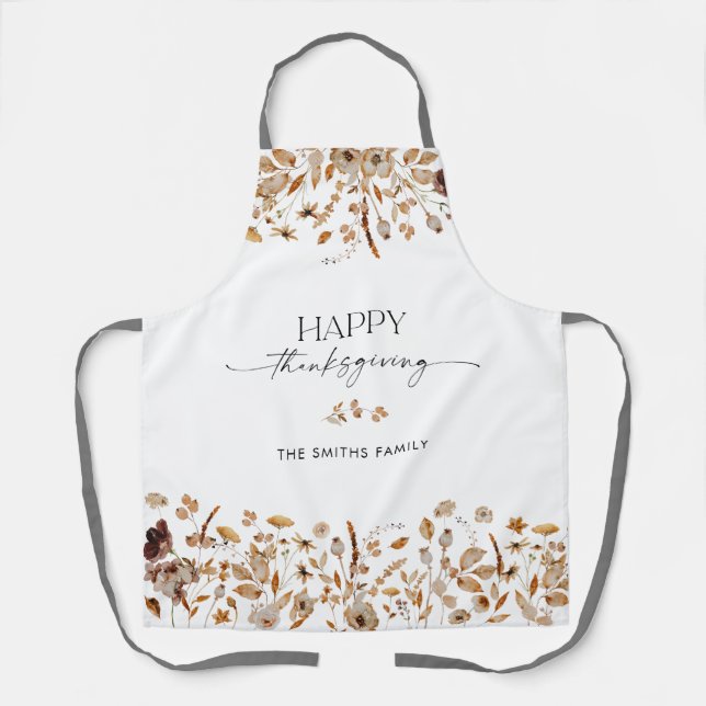 Delantal con Estampado de Hojas de Otoño de Acción (Anverso)