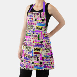 Delantal con Estampado de Humor sobre Vino