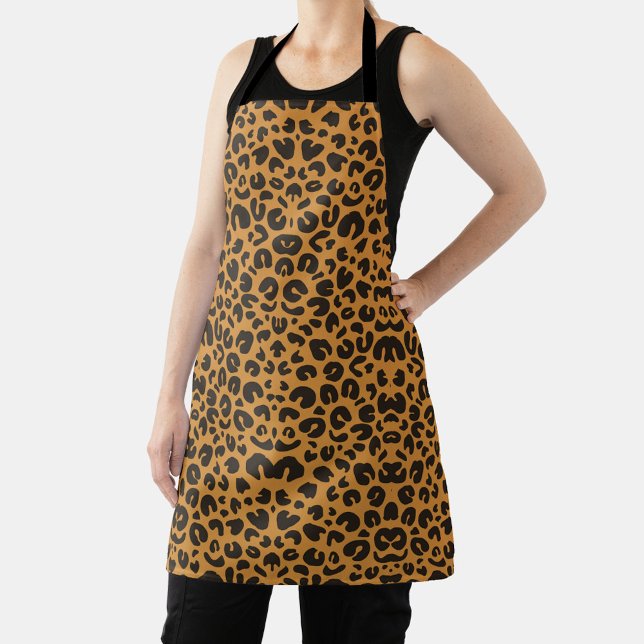Delantal con estampado de leopardo de correa negra (Subido por el creador)