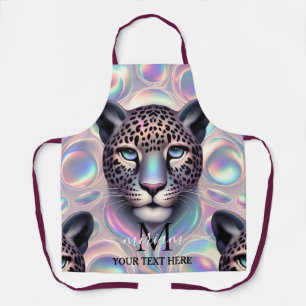Delantal con estampado de leopardo y ópalo glamour