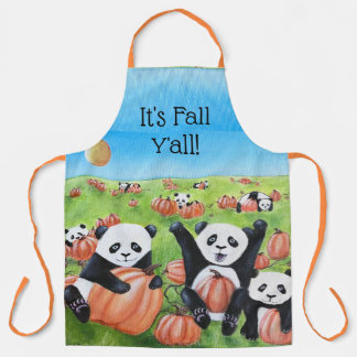 Delantal con Estampado de Pandas y Calabazas de Ot