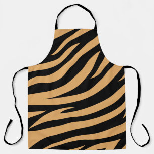 Delantal con estampado de piel de cebra audaz de f