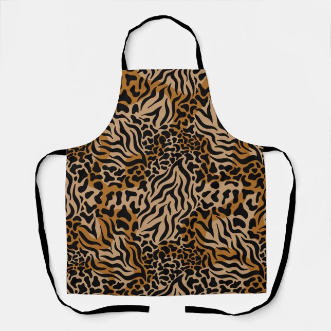 Delantal con Estampado de Rayas de Piel de Tigre E (Anverso)