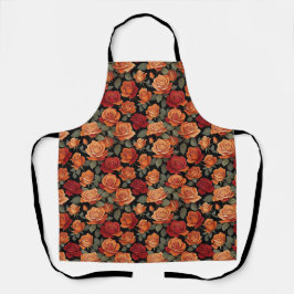 Delantal con Estampado de Rosas de Otoño Vintage E