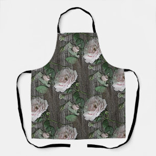 Delantal con estampado de rosas por todas partes