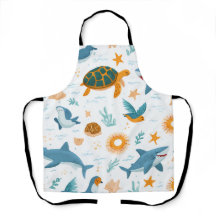Delantal con estampado de verano costero regalo