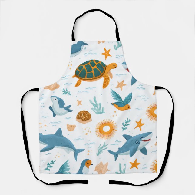 Delantal con estampado de verano costero regalo (Anverso)
