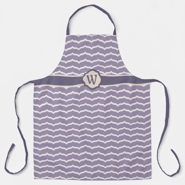 Delantal con Estampado de Zigzag Floreado (Anverso)