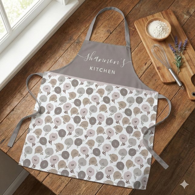 Delantal con estampado floral boho integral (This beautiful personalized floral apron would make a great gift for someone special! )