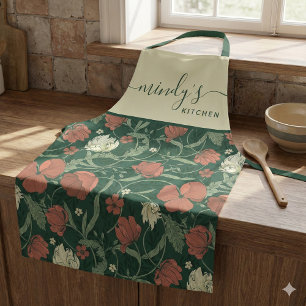 Delantal con estampado floral en todo