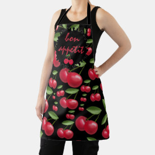 Delantal con estampado integral de cerezas