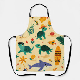 Delantal con Estampado para Amantes de la Playa Re