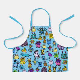 Delantal con estampado total - Azul claro