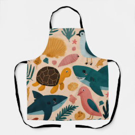 Delantal con estampado total Coastal Sun regalo