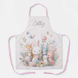 Delantal con Estampado Total de Animales del Bosqu
