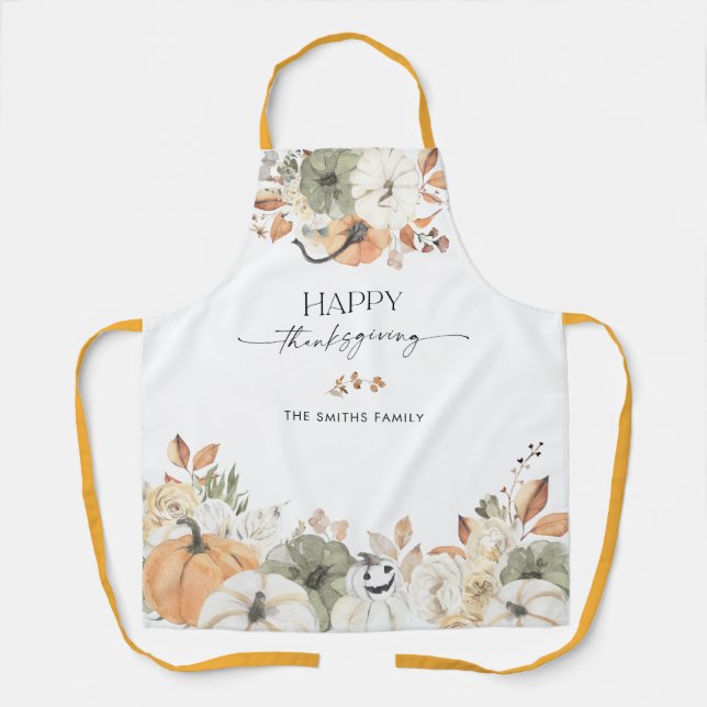 Delantal con Estampado Total de Calabazas Rústicas (Anverso)
