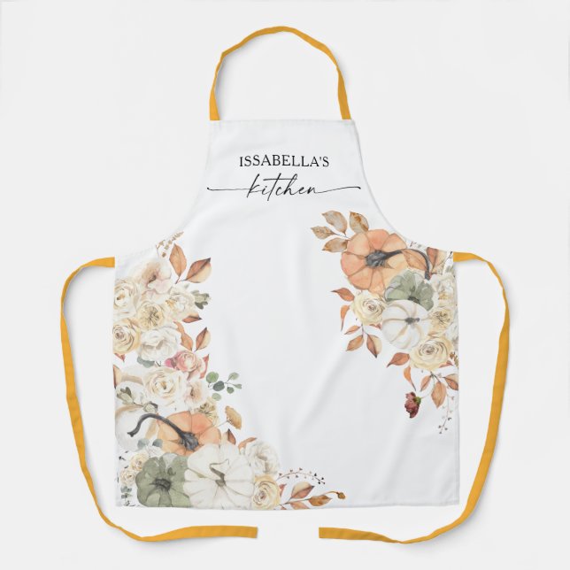 Delantal con Estampado Total de Calabazas Rústicas (Anverso)