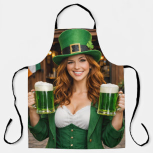 Delantal con Estampado Total de Cerveza Verde Irla