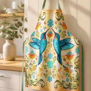 Delantal con Estampado Total de Colibrí Bohemio Co
