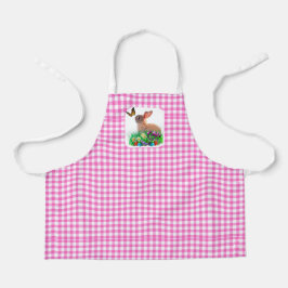 Delantal con estampado total de conejito de Pascua
