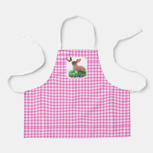 Delantal con estampado total de conejito de Pascua (Anverso)