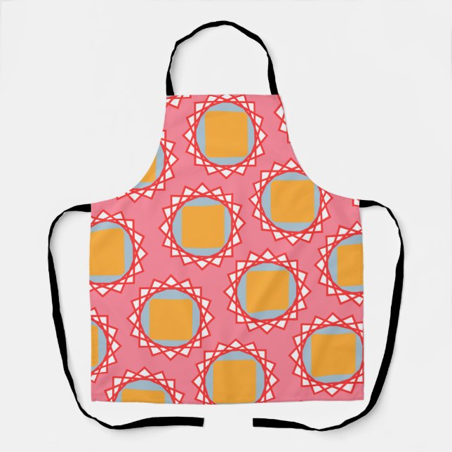 Delantal con Estampado Total de Cuadrado Amarillo  (Anverso)