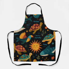 Delantal con estampado total de deriva oceánica re