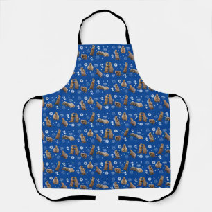 Delantal con estampado total de fiesta de perritos