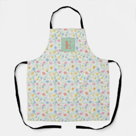 Delantal con Estampado Total de Flor Silvestre con