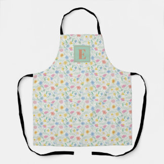 Delantal con Estampado Total de Flor Silvestre con