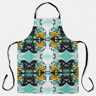 Delantal con estampado total de flores de estilos