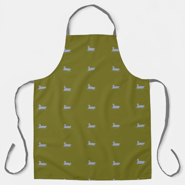 Delantal con estampado total de ganso Gris Oliva (Anverso)