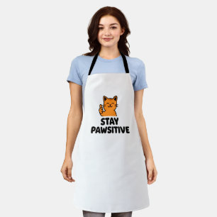 delantal con estampado total de gato lindo mantén