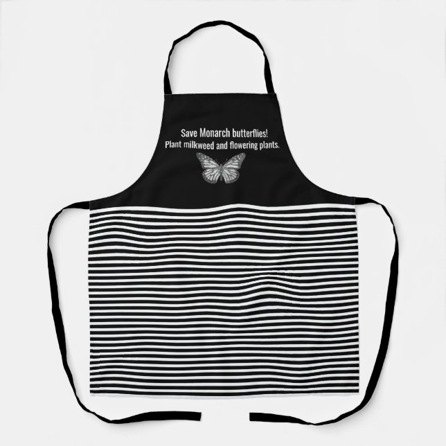 Delantal con estampado total de mariposa monarca (Anverso)