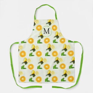 Delantal con estampado total de monograma de cítri