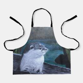 Delantal con estampado total de nutria