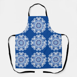 Delantal con estampado total de patrón Blue Lacy